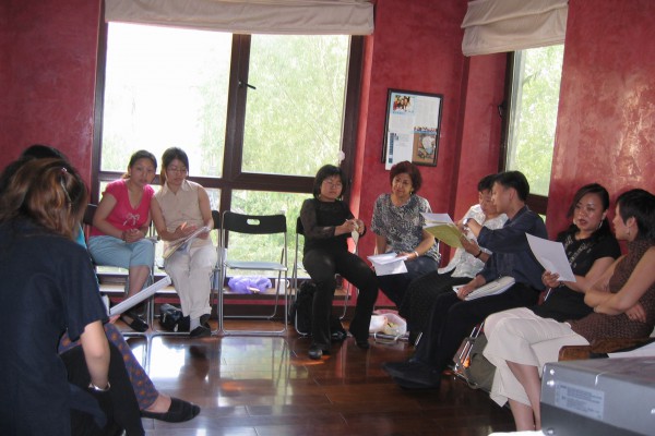 Beijing, China 2005: Training and workshop by Sheri Hansen for teachers of Family Learning House Montessori inspired Kindergarten in Beijing