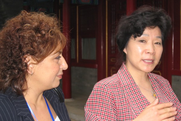 Beijing, China 2006: Sheri with President of Beijing Number One Normal School