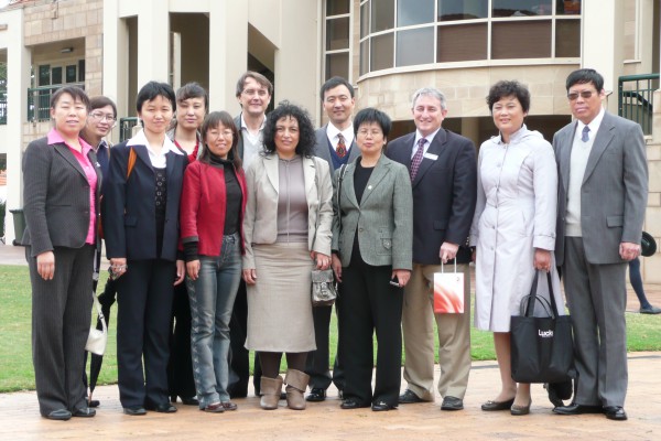 Gold Coast, Australia 2007: Sheri accompanying Dr. Xie Chunfeng, Director Research Center for Moral Education BAES and his colleagues to Somerset College